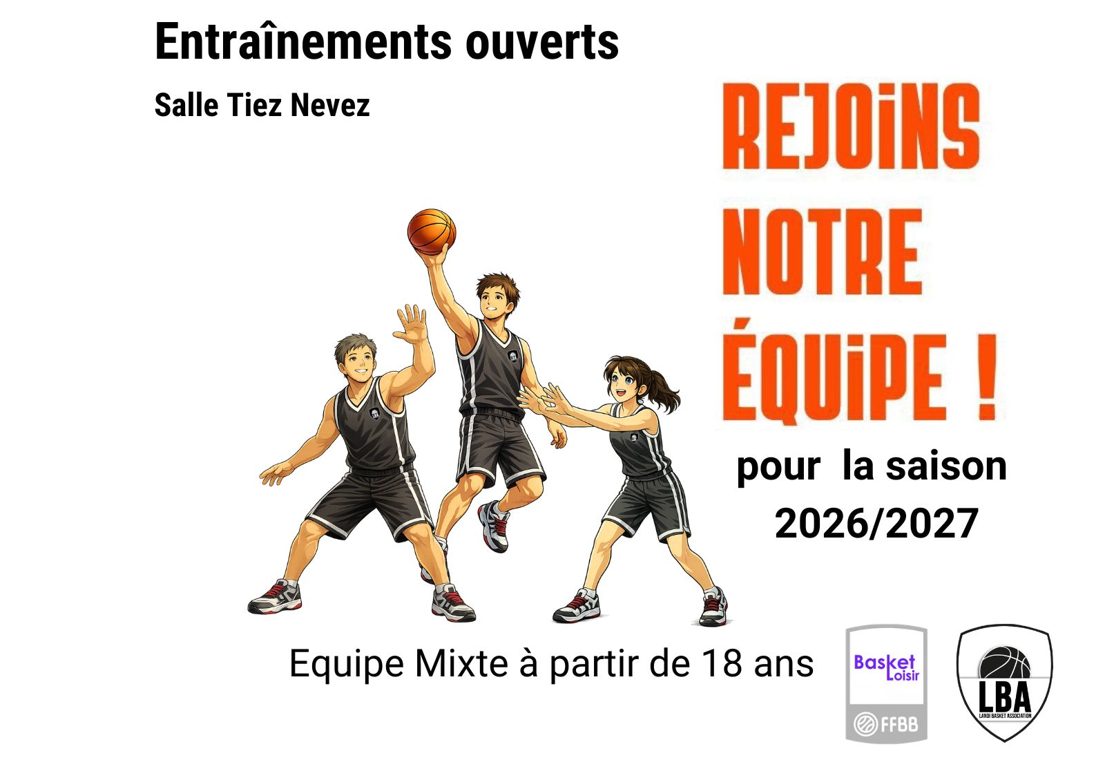 Inscription Entraînements Loisirs - juin