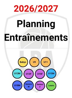 Planning Entraînements 2026/2027