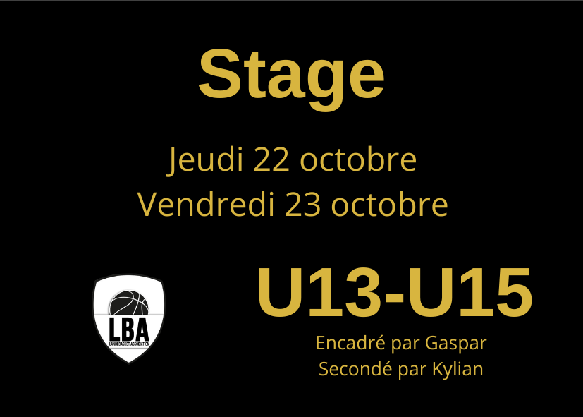 STAGE Basket Toussaint 2026 U13-U15